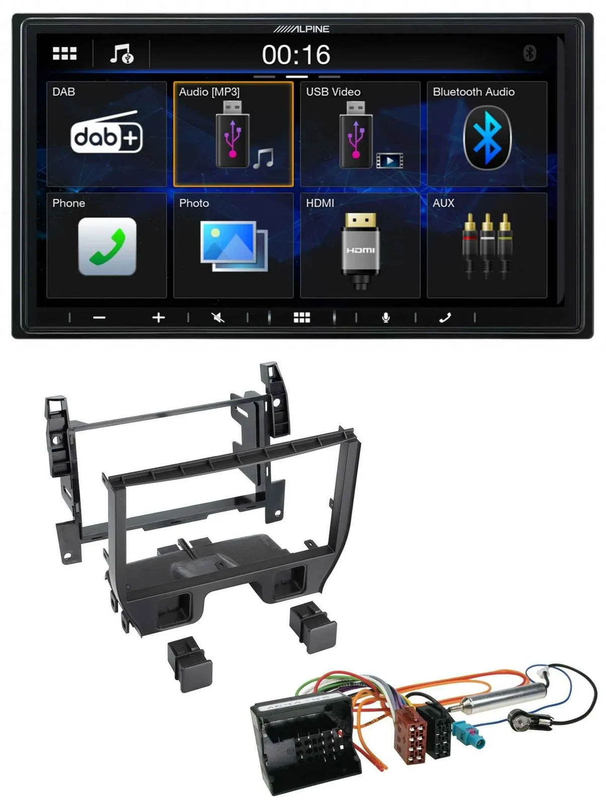 Автомагнитола для Citroen C3 (2010–2016), DS3 (с 2010) Alpine 2 DIN, Bluetooth, DAB, USB, MP3
