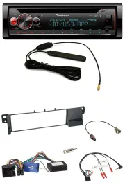 Автомагнитола Pioneer CD/USB/Bluetooth, DAB, поддержка управления на руле, для BMW 3 Series E46 (2001–2007), черный