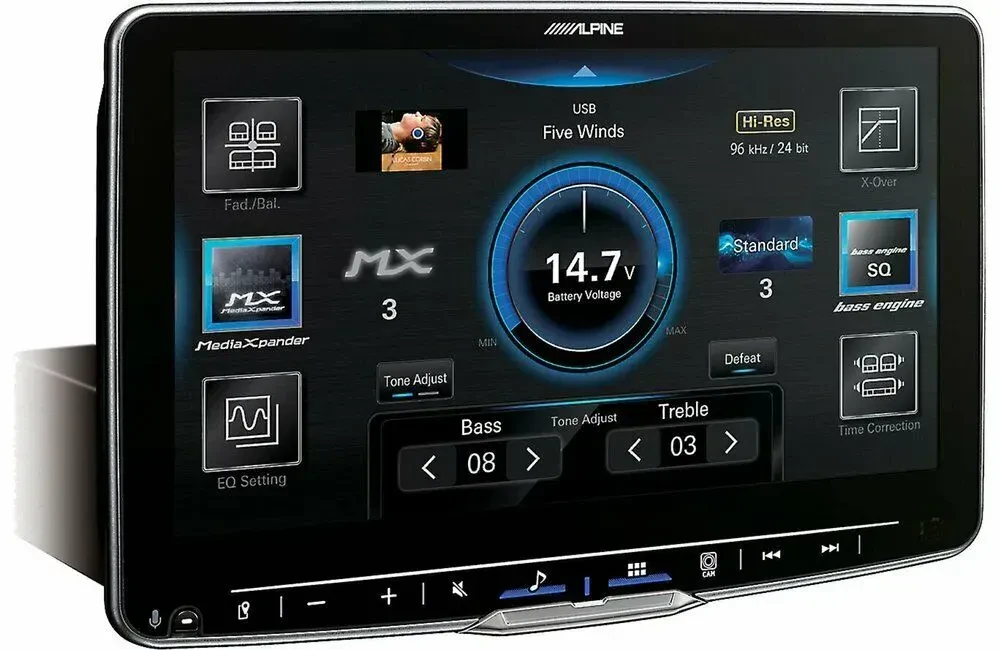 Автомагнитола Alpine iLX-F509 1-DIN, 9", без привода (mechless), Floating Style