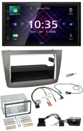 Автомагнитола для Alfa Romeo Mito (2008–2014) JVC DAB, 2 DIN, Bluetooth, USB, серебристая, поддержка управления с руля