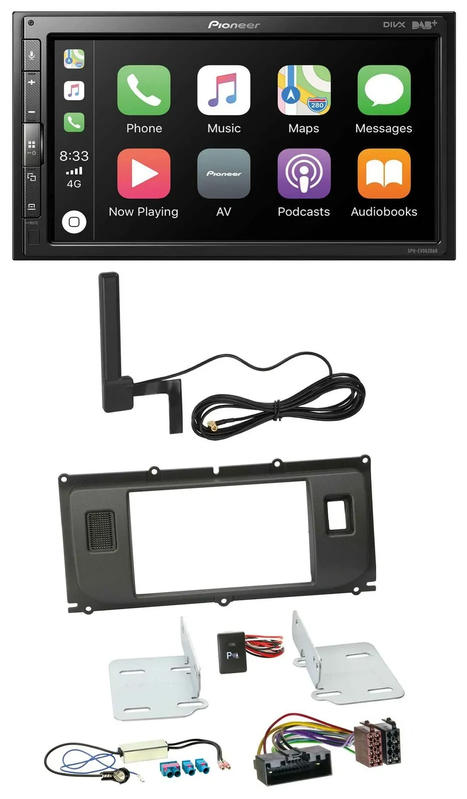 Pioneer USB 2DIN Bluetooth DAB MP3 Autoradio für Land Rover Evoque ab 2011