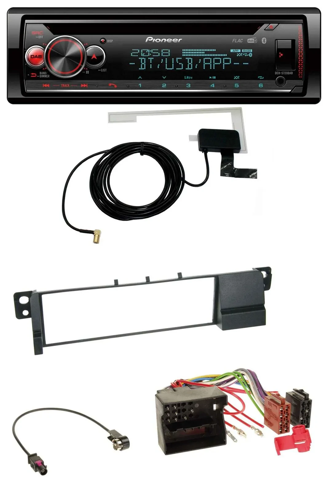 Автомагнитола для BMW 3 Series E46 Pioneer DAB CD MP3 USB Bluetooth (Quadlock)