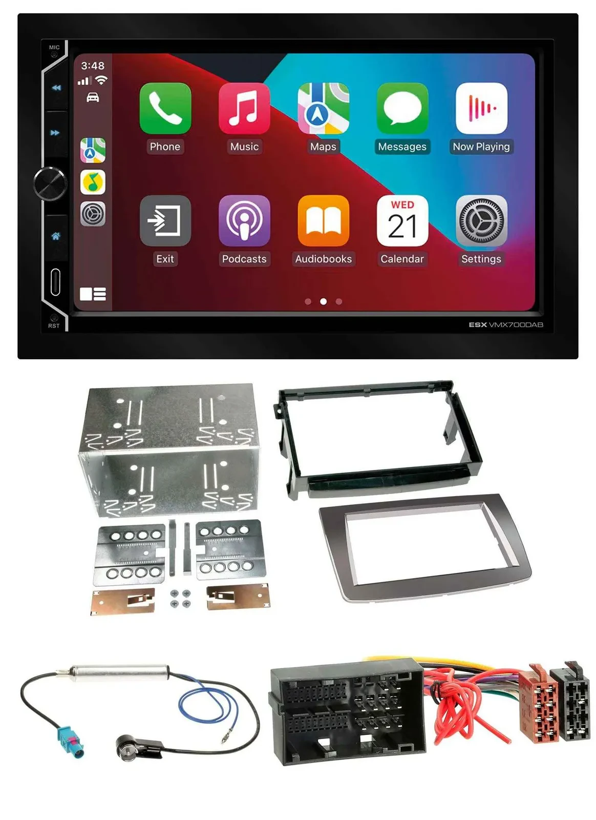 ESX 2DIN DAB USB MP3 Bluetooth Autoradio für Alfa Romeo Mito ab 14 955 silber