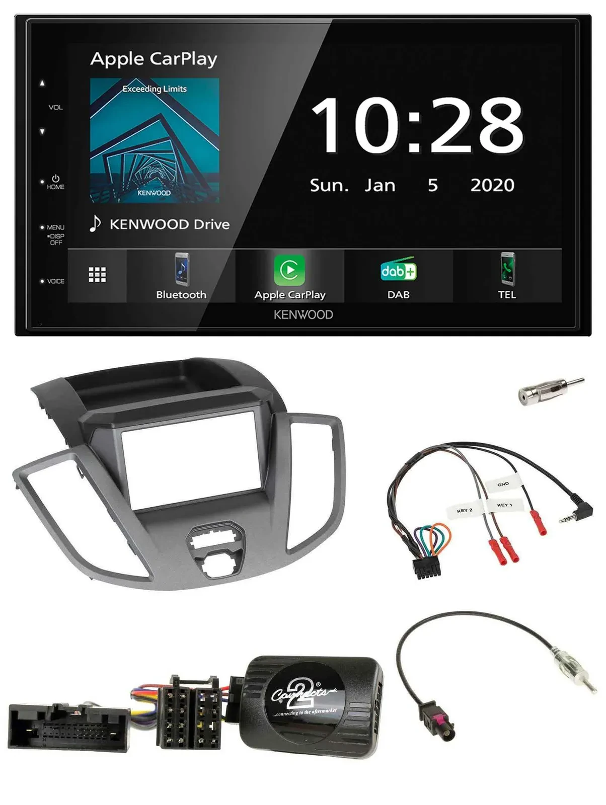 Автомагнитола для Ford Transit V363 (2014–2018) Kenwood 2-DIN, Bluetooth, DAB, USB