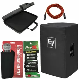 Electro-Voice EKX-15-CVR Padded Speaker Cover + Case + XLR Cables