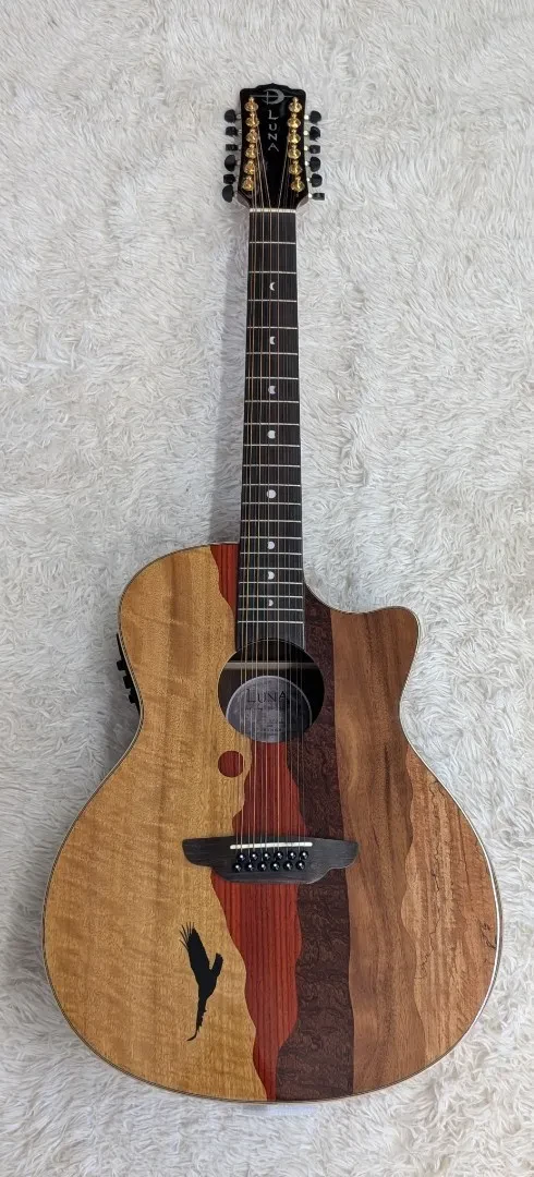 Luna Guitars Luna Vista Eagle 12 String  Tropical Wood Acoustic Electric Guitar w/Hard Case