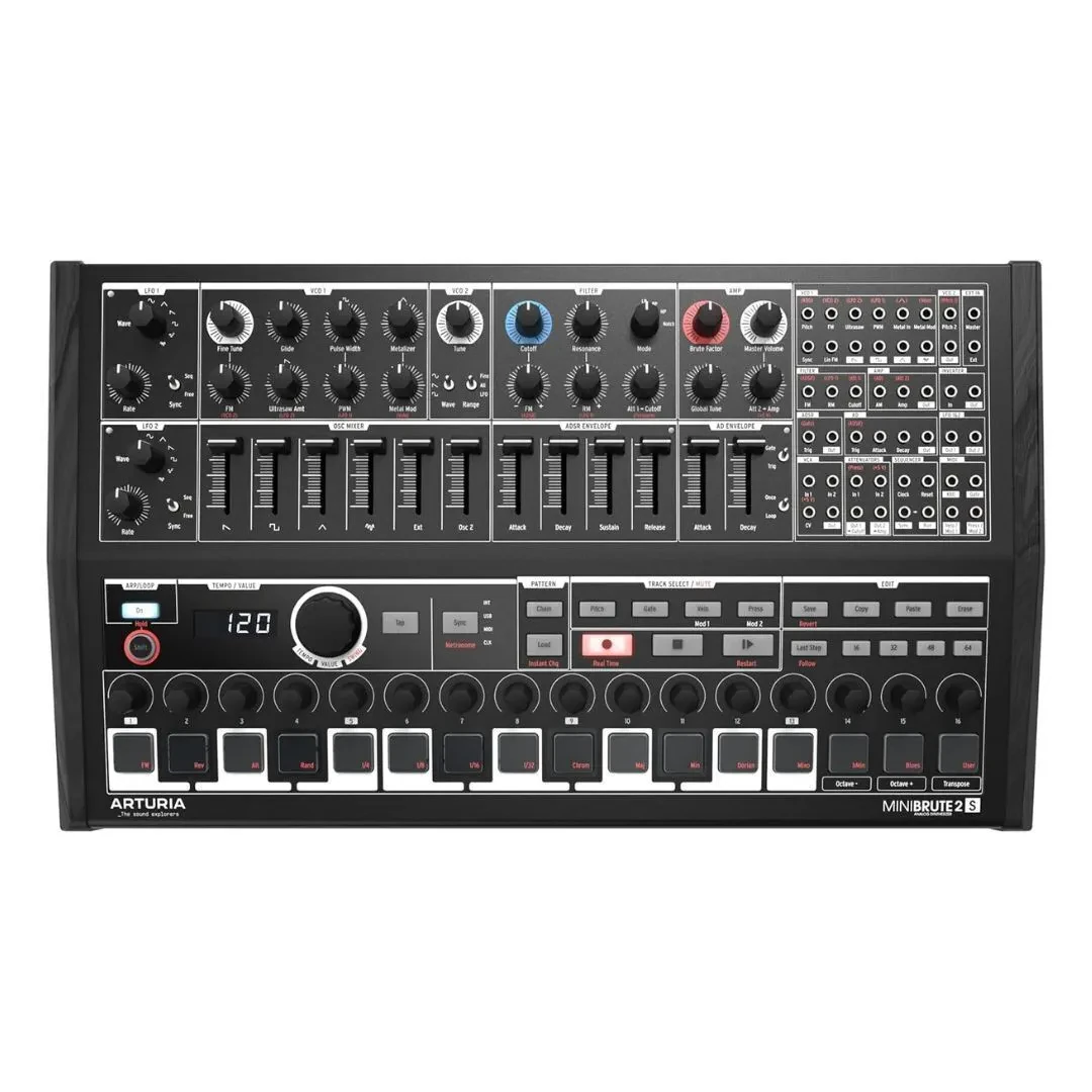 Б/У Синтезатор Arturia MiniBrute 2S полумодульный, аналоговый, со степ‑секвенсором, черный