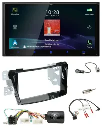 JVC USB Bluetooth 2DIN DAB Lenkrad Autoradio für Hyundai i40 ab 2011 VF Klavierl