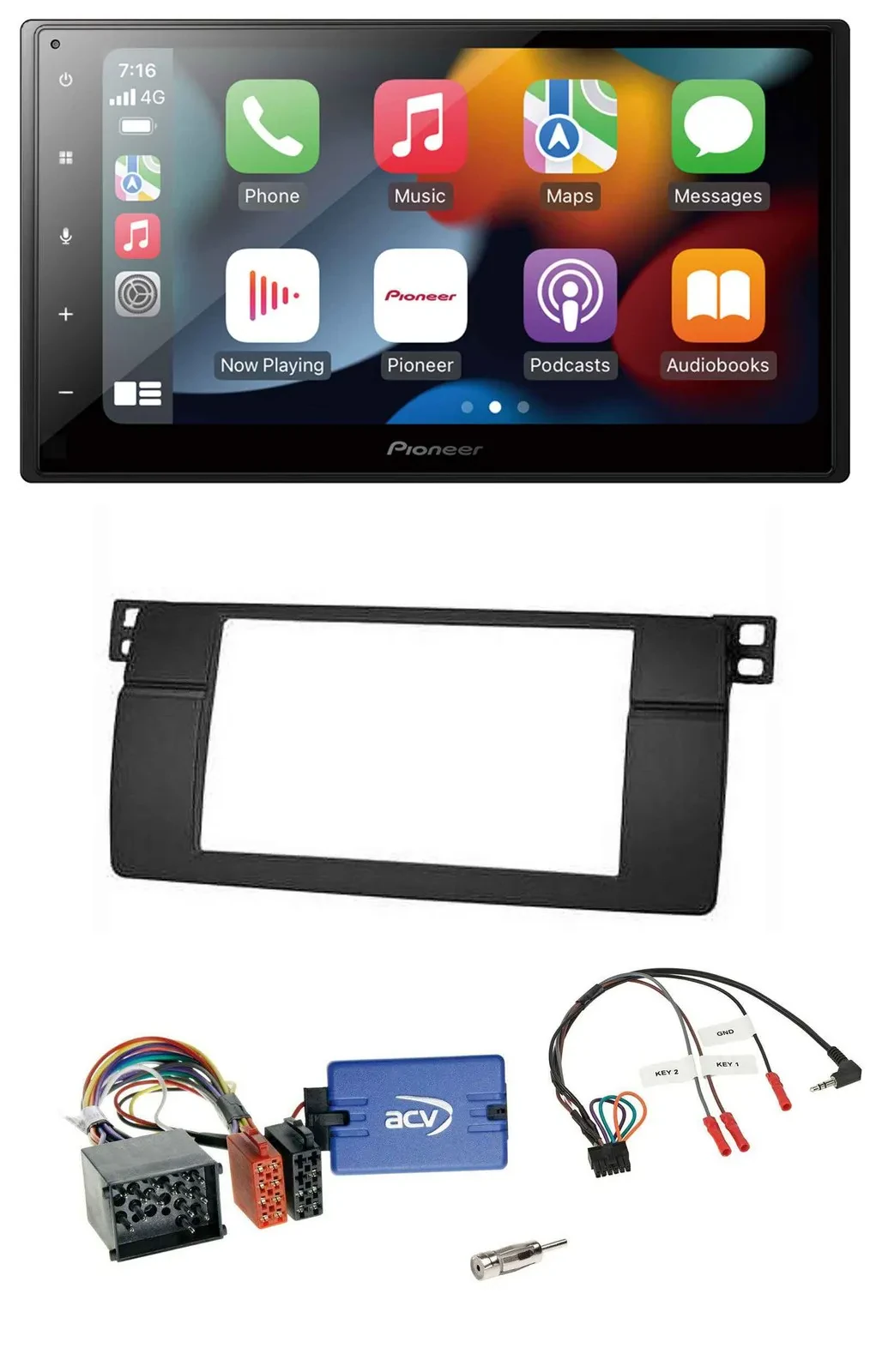 Pioneer DAB Bluetooth 2DIN USB Lenkrad Autoradio für BMW 3er E46 00-06 Profi