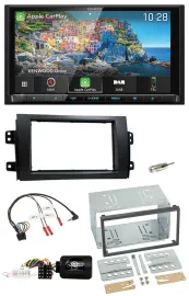 Kenwood Bluetooth Lenkrad 2DIN USB TMC DAB Navigation für Fiat Sedici Suzuki SX4