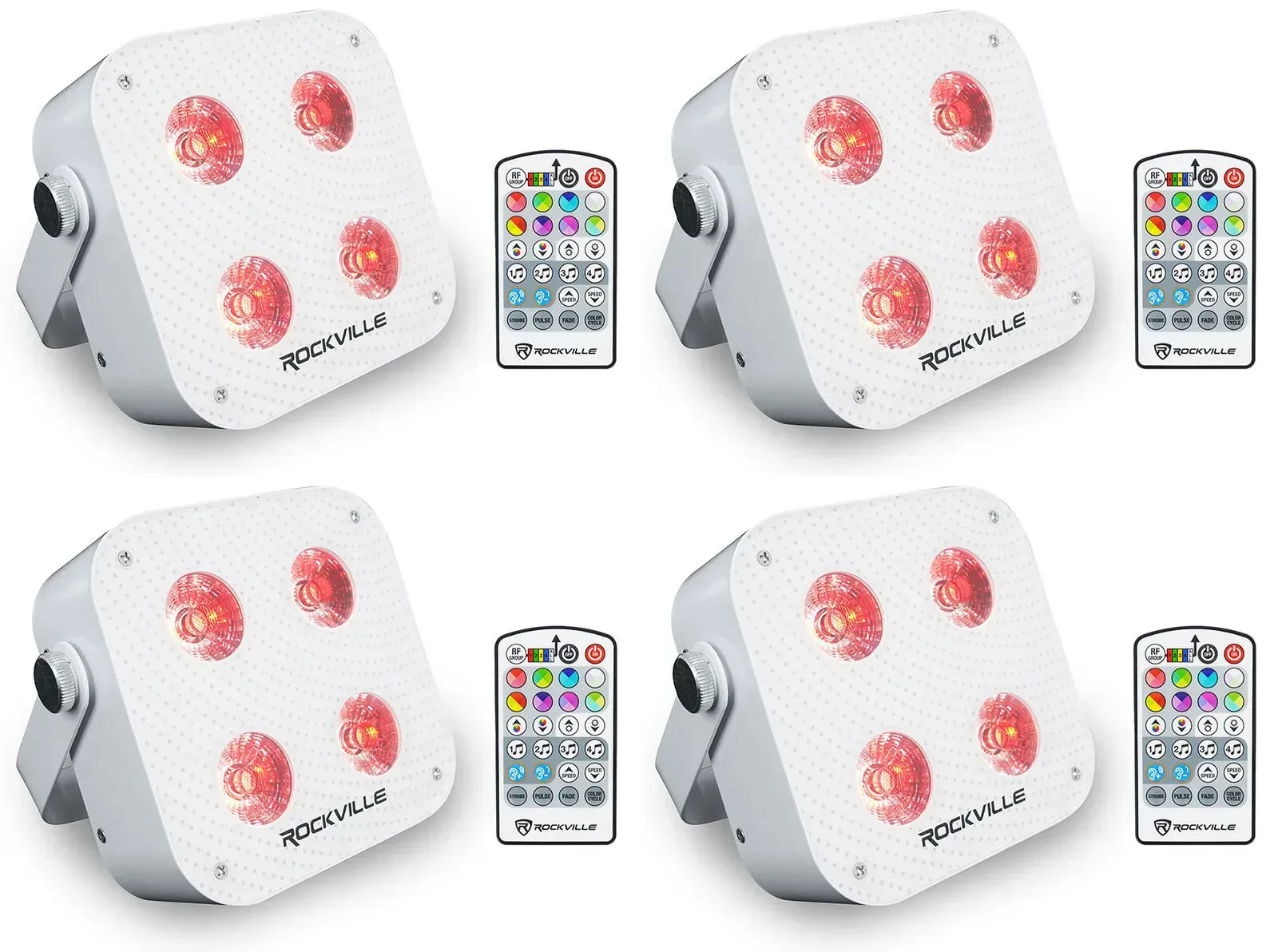 Светодиодный прибор Rockville MINI RF4 V2 White (4 штуки)