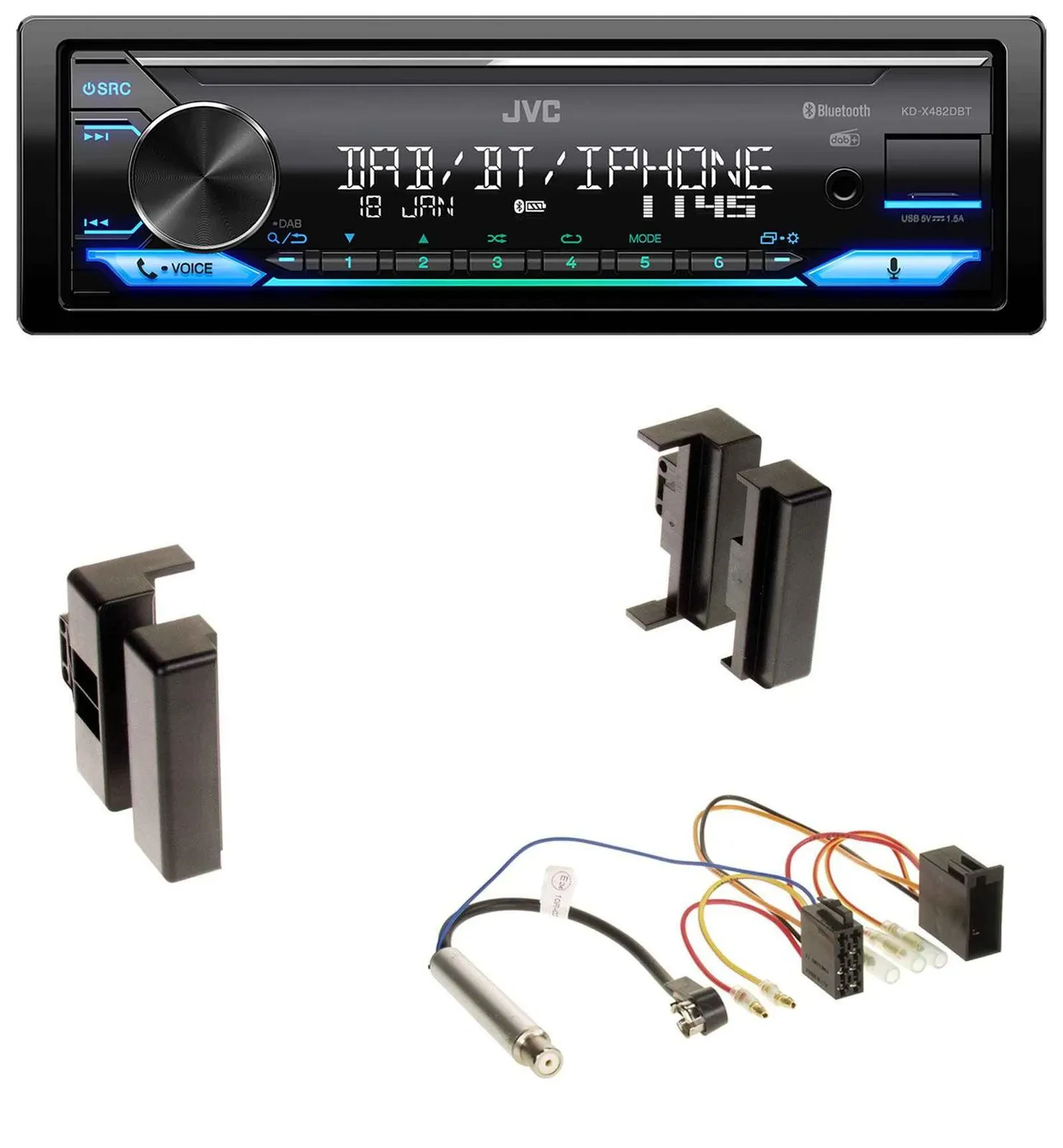 JVC Bluetooth DAB USB MP3 Autoradio für Audi A4 B5 bis 99 A6 C4 bis 97 A8 D2 bis