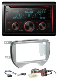 Pioneer 2DIN DAB MP3 Bluetooth USB CD Autoradio für Nissan Micra 2010-2013 silbe