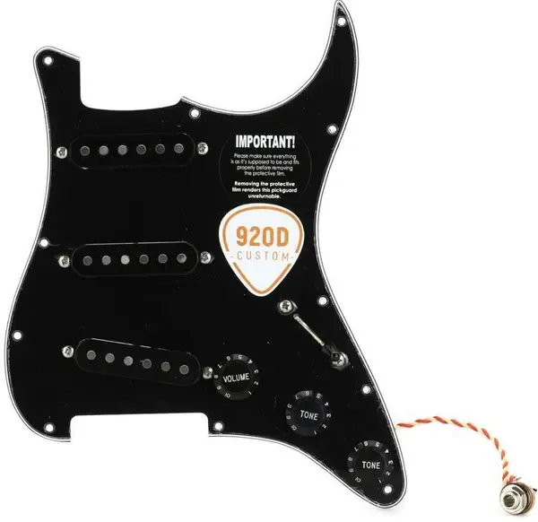 Пикгард со звукоснимателями 920D Custom Texas Vintage Loaded Stratocaster Pickguard Black