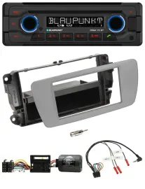 Автомагнитола для Seat Ibiza Blaupunkt CD MP3 Bluetooth USB серый, совместима с кнопками на руле