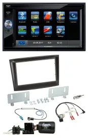 Blaupunkt SD USB TMC Bluetooth 2DIN Lenkrad Navigation für Fiat Doblo ISO Can-Bu