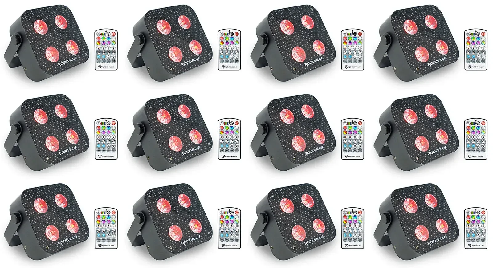 Светодиодный прибор Rockville MINI RF4 V2 Black (12 штук)