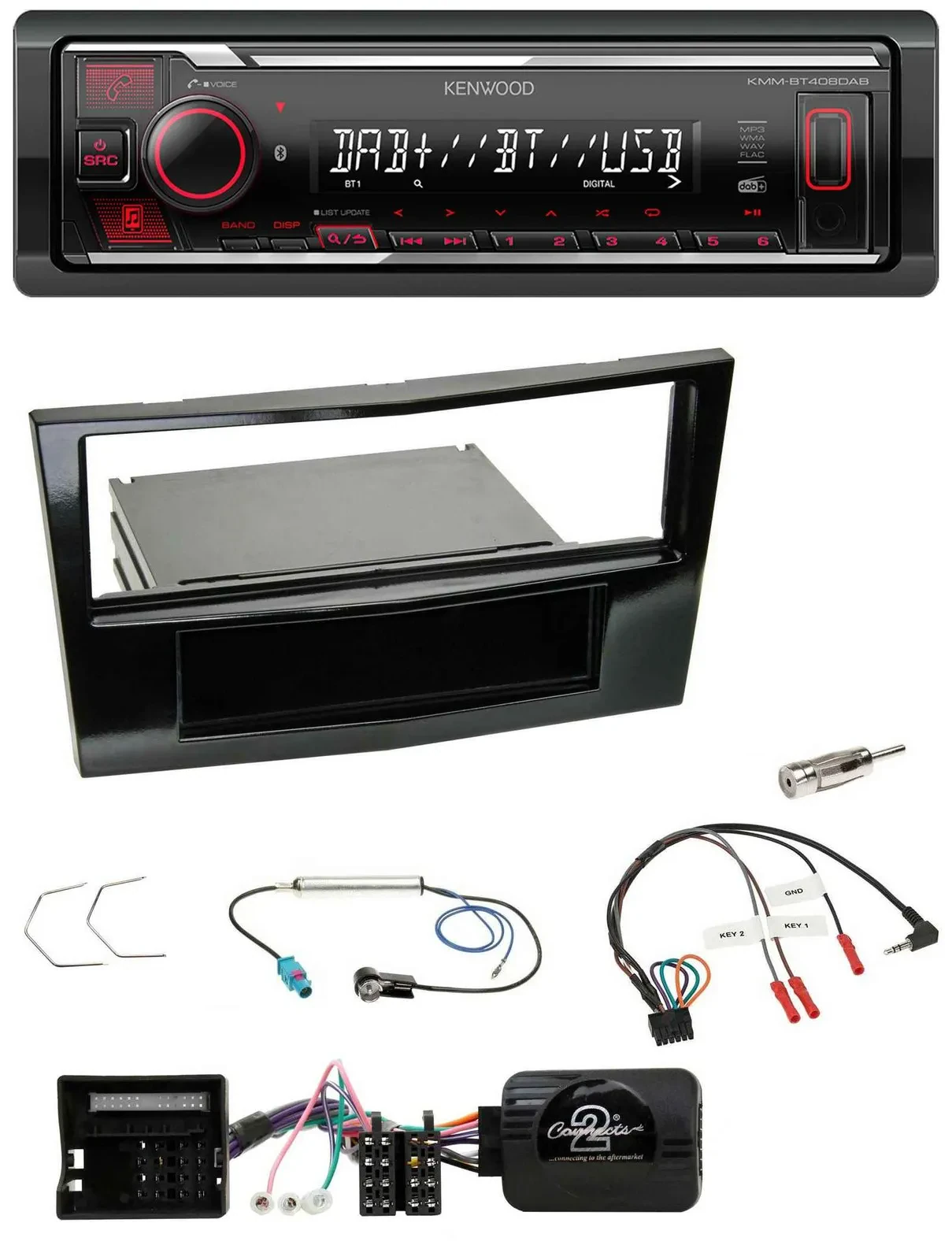 Kenwood Lenkrad Bluetooth USB DAB Autoradio für Opel Astra H Corsa D Zafira B Kl