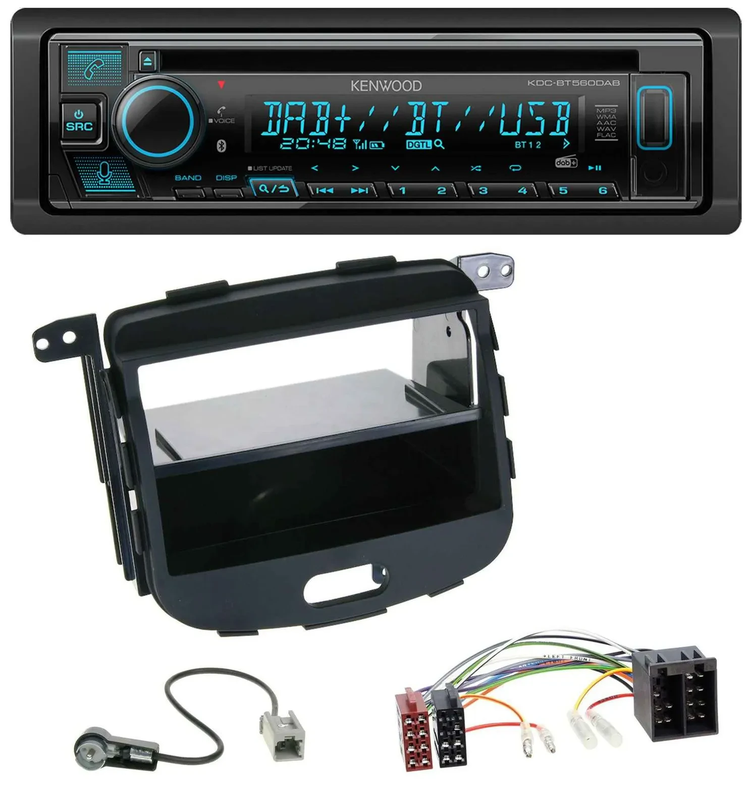 Автомагнитола Kenwood Bluetooth DAB CD MP3 USB для Hyundai i10 (2008–2013)