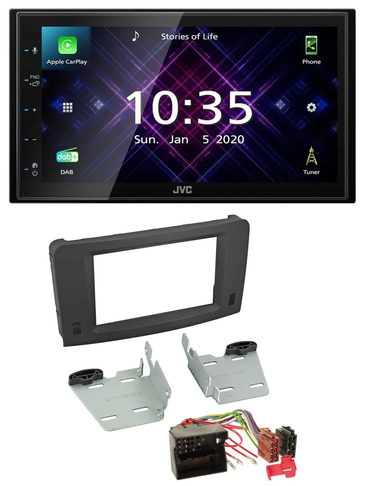Автомагнитола JVC 2-DIN DAB MP3 Bluetooth USB для Mercedes M-Класс W164 (2005–2011)
