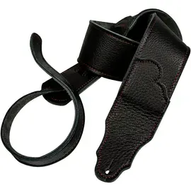 Гитарный ремень Franklin Strap 2.5" Original Black Glove Leather Guitar Strap Blk Red Stitching