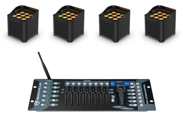 Светодиодный прибор Chauvet DJ Freedom Par Q9 RGBA LED с DMX-пультом (4 штуки)