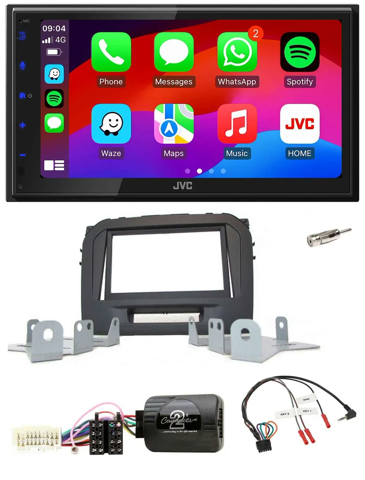 JVC Bluetooth USB Lenkrad 2DIN DAB Autoradio für Suzuki Vitara LY ab 04/2015