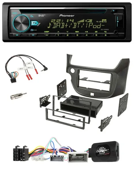 Pioneer DAB Lenkrad CD USB Bluetooth Autoradio für Honda Jazz ab 2014 dunkelgrau