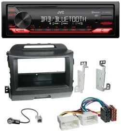 JVC Bluetooth USB DAB MP3 Autoradio für Kia Sportage 3 SL 10-15 schwarz