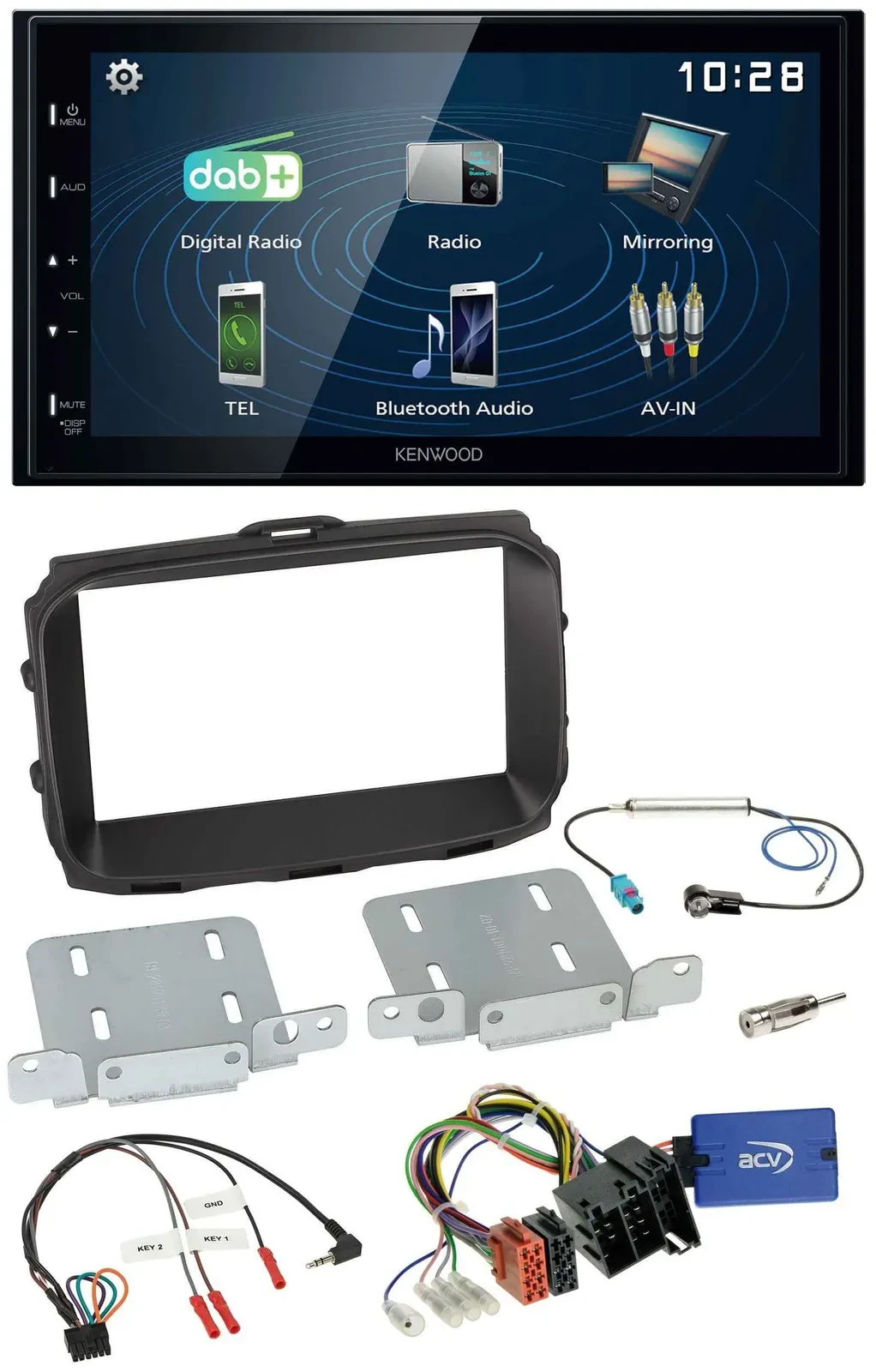 Kenwood 2DIN Bluetooth Lenkrad USB DAB Autoradio für Alfa Romeo Giulietta 2013-2