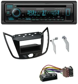 Автомагнитола Kenwood Bluetooth DAB CD MP3 USB для Ford C-Max/Kuga, матовый чёрный