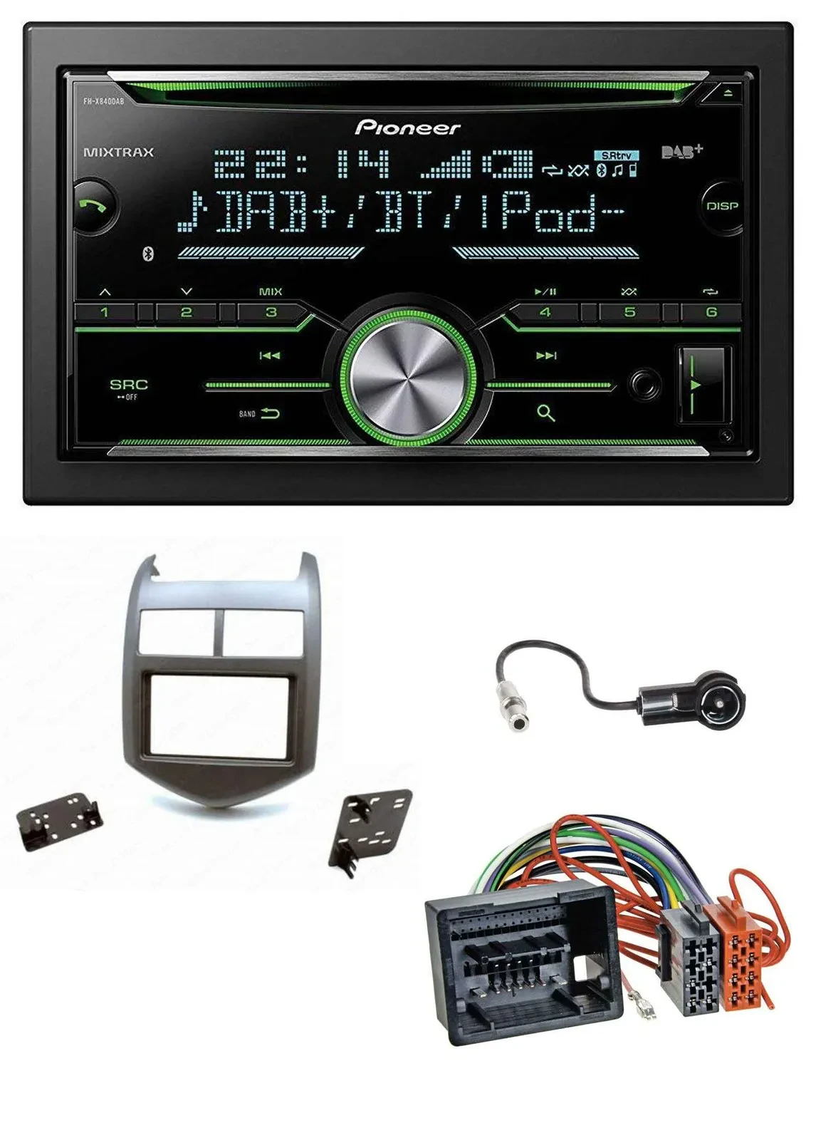 Автомагнитола для Chevrolet Aveo/Sonic (с 2011) Pioneer 2-DIN, Bluetooth, DAB, USB, CD, MP3