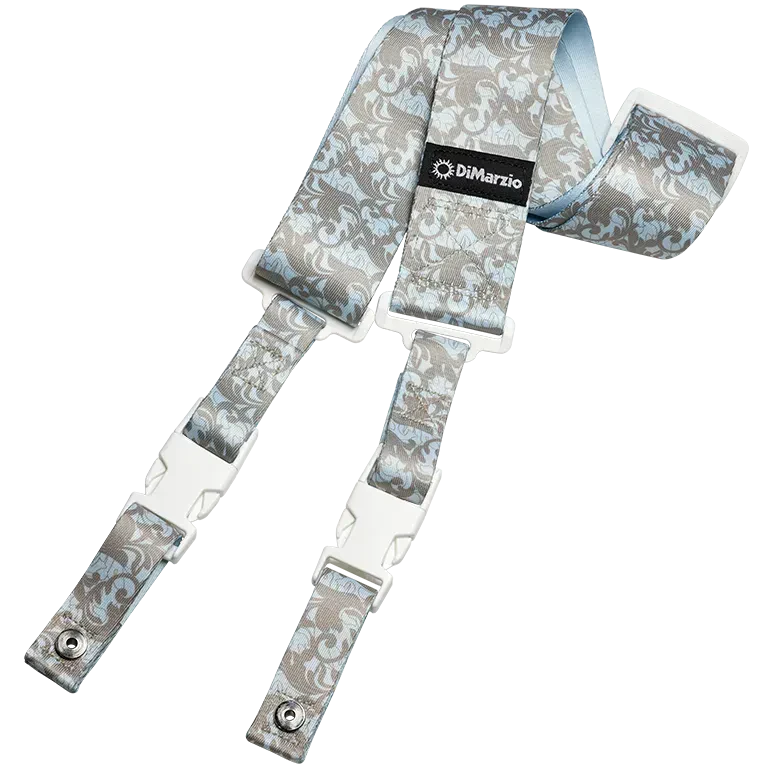 Ремень для гитары DiMarzio DD2253 Steve Vai ClipLock UtoPIA Blue & Silver