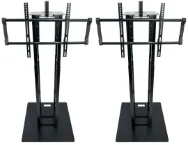 2) Rockville RTP33-TV Black Totem DJ Speaker/Lighting Stands+Detachable TV Mount