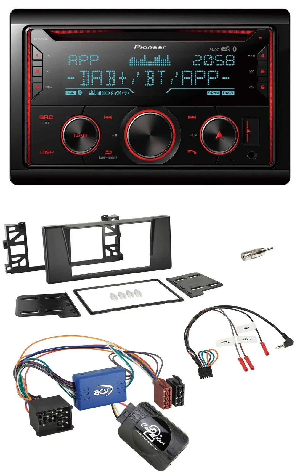 Pioneer 2DIN DAB Lenkrad Bluetooth USB CD Autoradio für BMW 5er E39 96-04 Aktivs