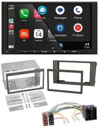 JBL USB 2DIN MP3 Bluetooth AUX Autoradio für Iveco Daily 06-14 dunkelgrau