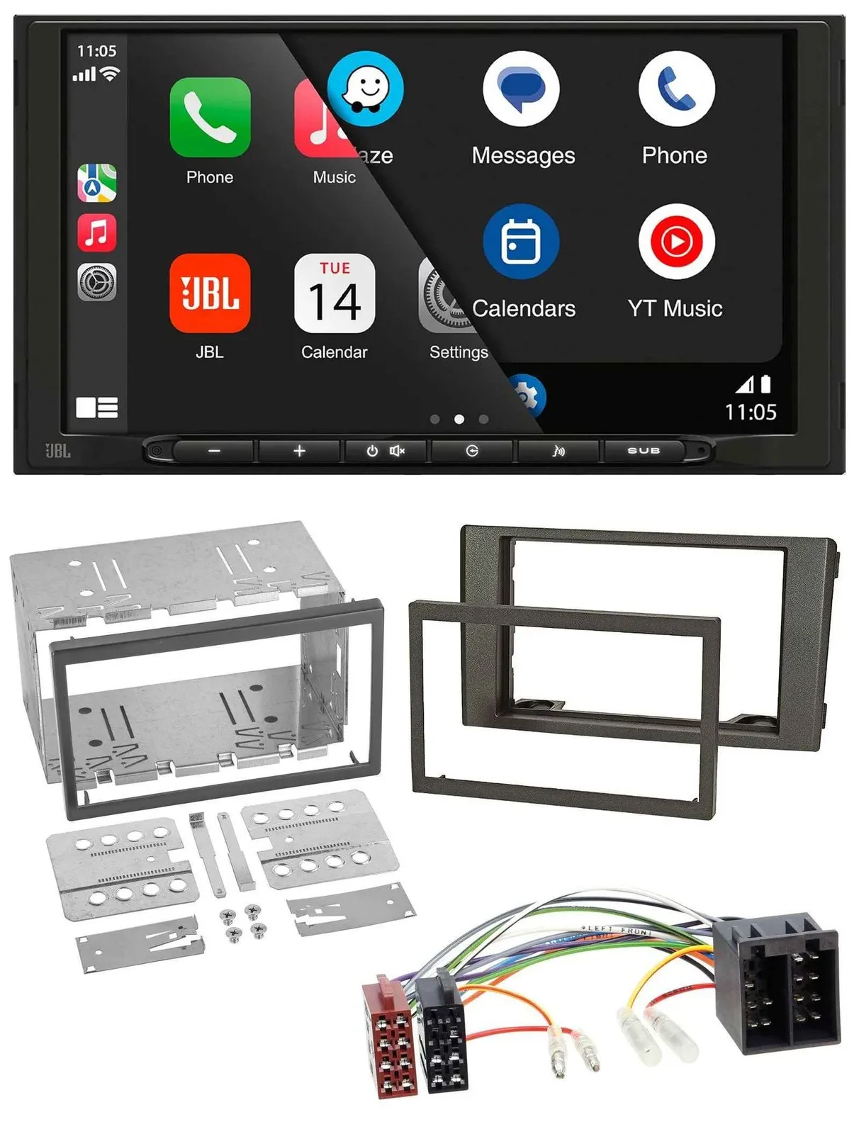 JBL USB 2DIN MP3 Bluetooth AUX Autoradio für Iveco Daily 06-14 dunkelgrau