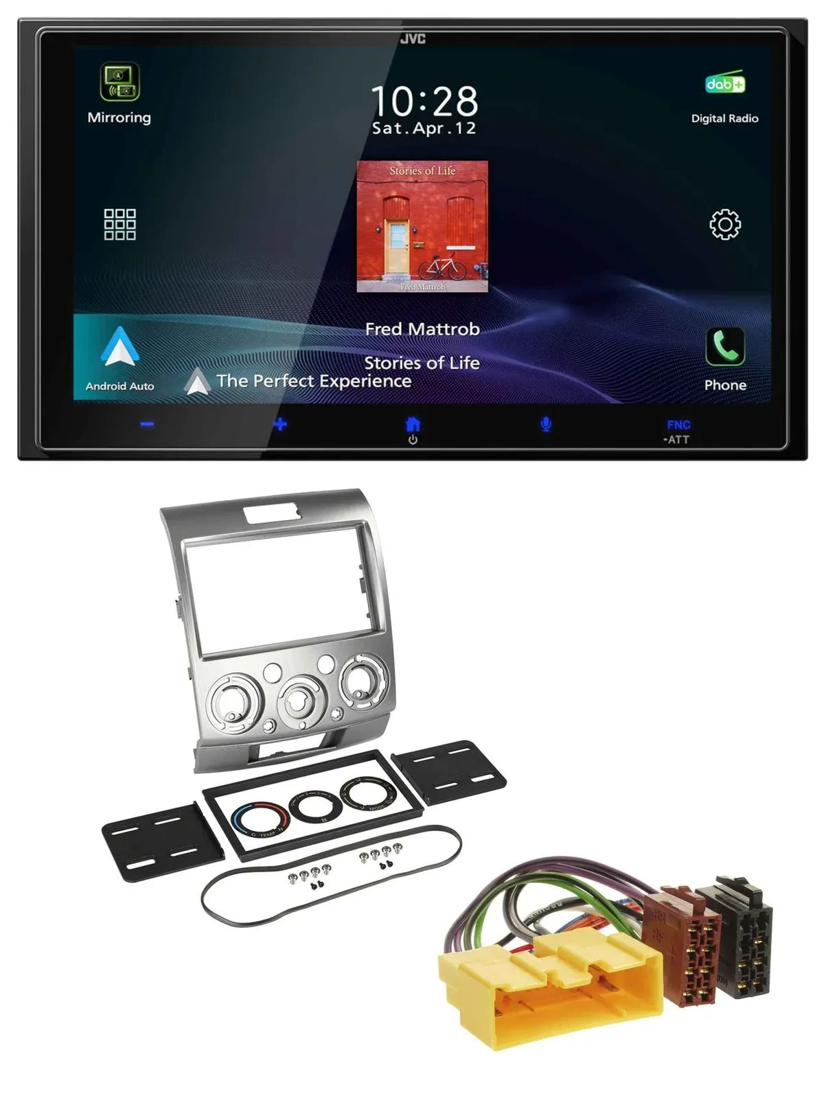 JVC USB Bluetooth 2DIN DAB MP3 Autoradio für Ford Ranger 2AB 2007 2011