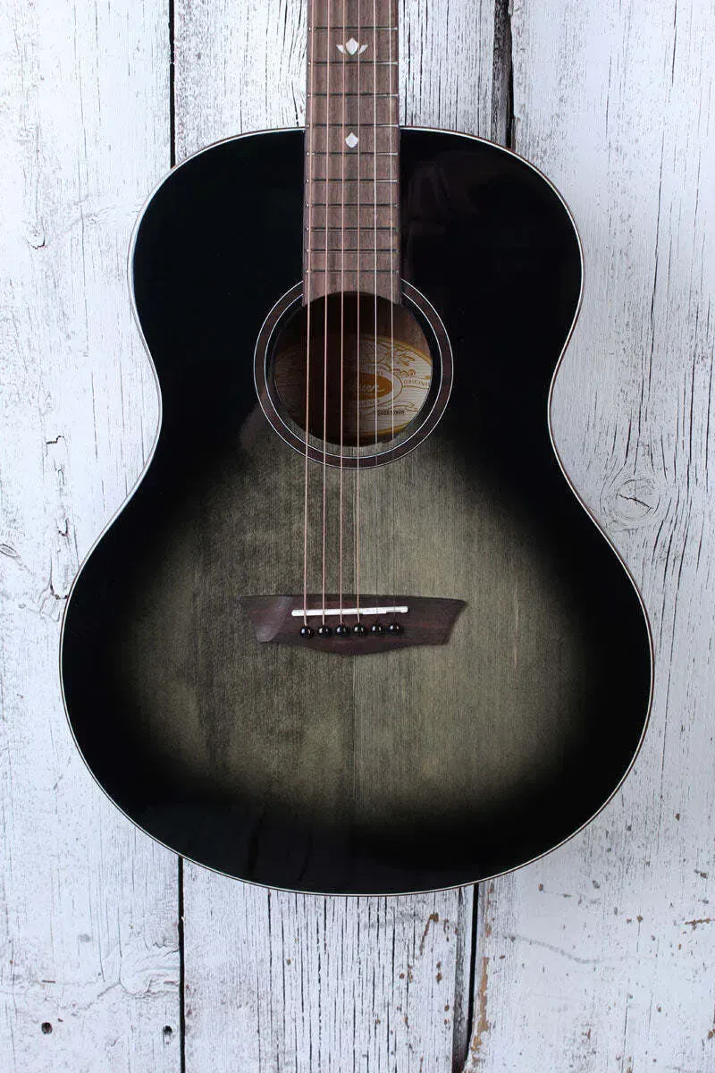 Washburn Bella Tono Novo S9 Acoustic Guitar Figured Walnut Gloss Charcoal Burst
