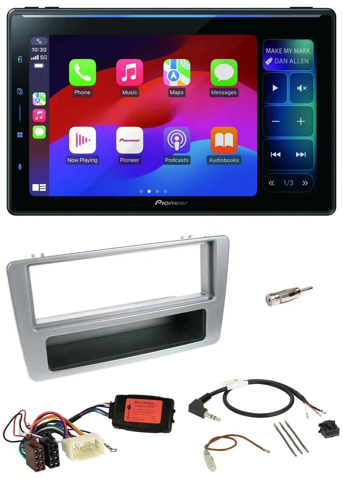 Pioneer Bluetooth DAB Lenkrad USB Autoradio für Honda Civic 2001-2003 silber