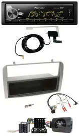 Автомагнитола Pioneer Bluetooth, DAB, USB для Alfa Romeo GT/147 (2007–2010) серебристая с поддержкой управления на руле