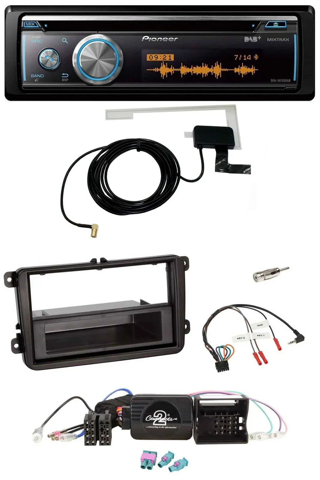 Pioneer Bluetooth DAB Lenkrad USB CD Autoradio für VW Passat Polo Scirocco Shara