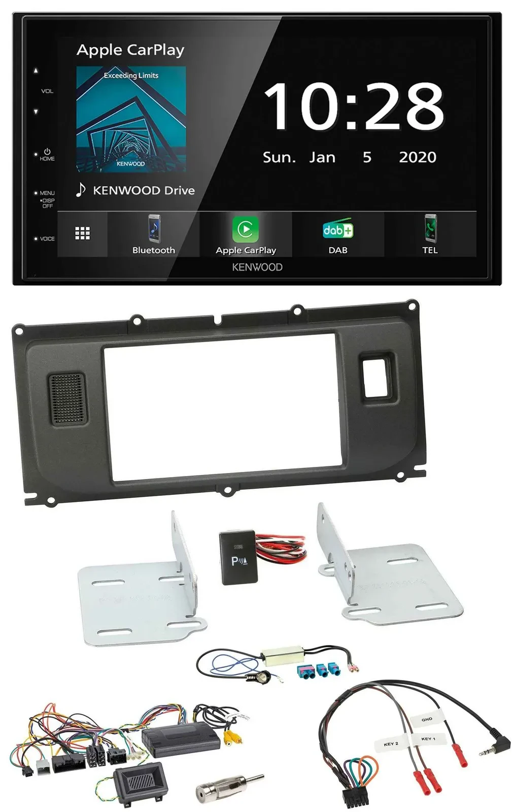 Kenwood Bluetooth Lenkrad DAB USB 2DIN Autoradio für Land Rover Evoque 2011-2013