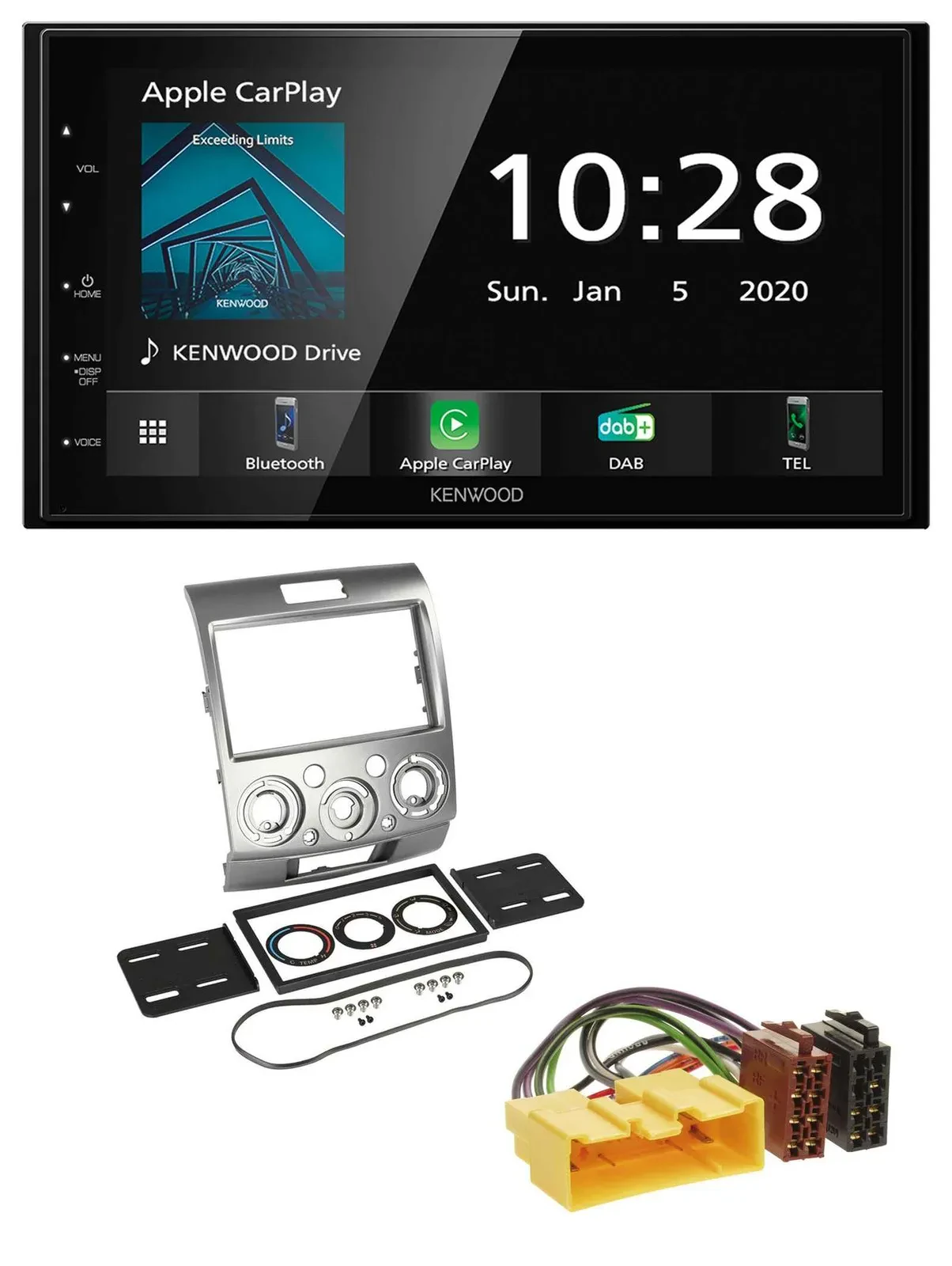 Kenwood Bluetooth MP3 DAB USB 2DIN Autoradio für Ford Ranger 2AB 2007 2011