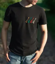 Футболка Popmerch MWM141 "Four Color Guitars" белая, мужская, размер M