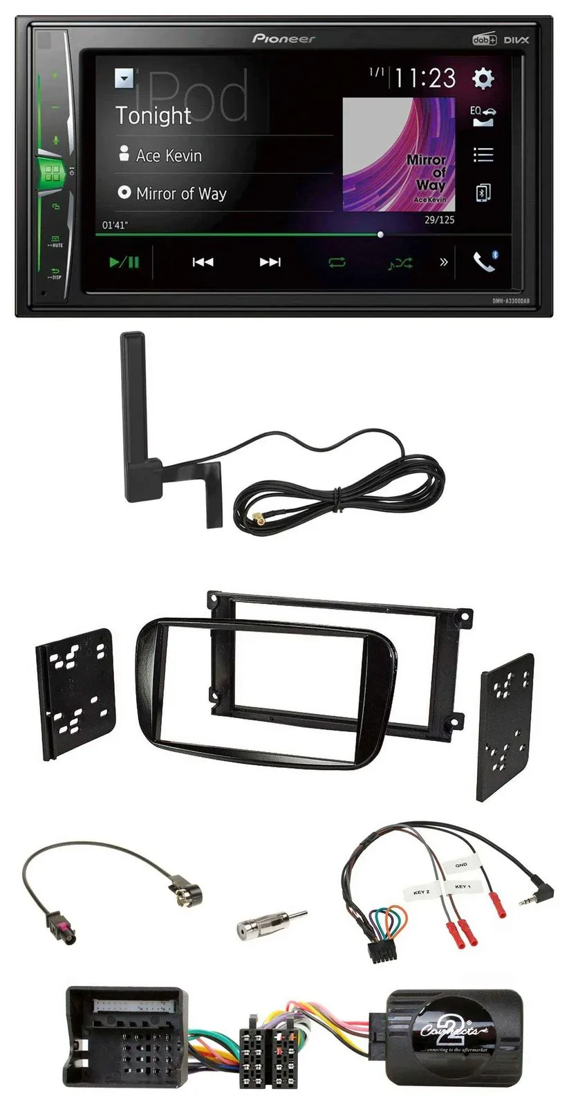 Автомагнитола Pioneer 2DIN, Bluetooth, DAB, MP3 для Ford Mondeo (2007–2014), S-Max