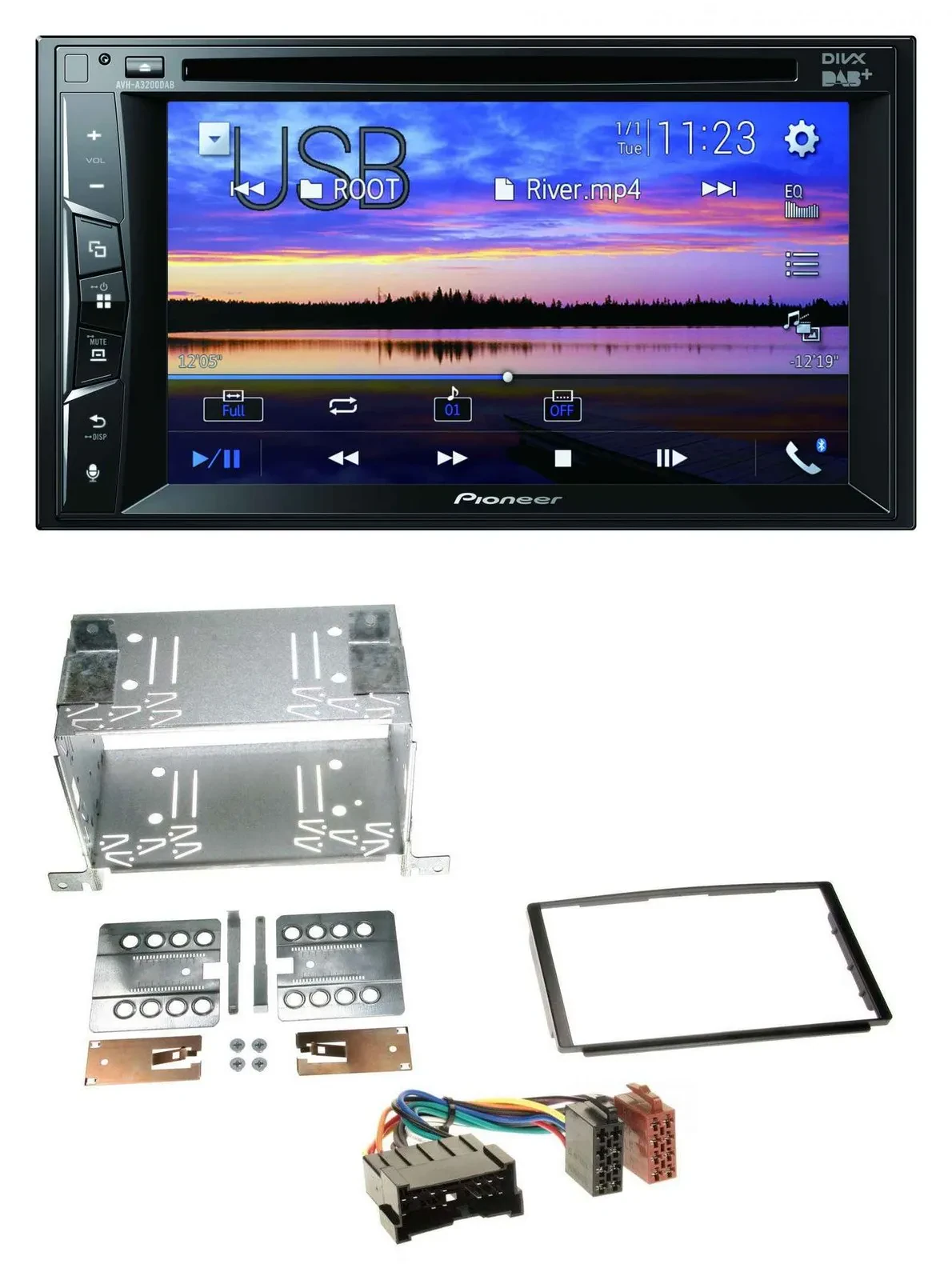 Pioneer Bluetooth 2DIN USB DVD DAB MP3 Autoradio für Hyundai Santa Fe SM 04-06
