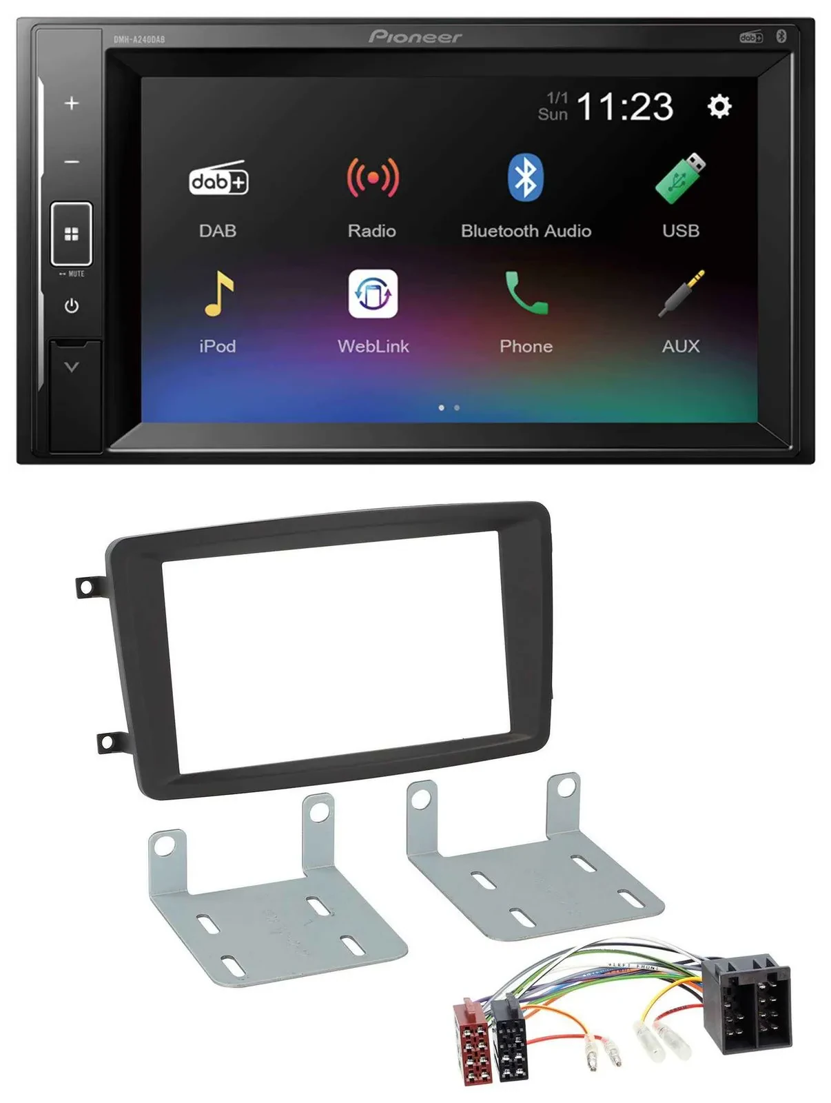 Pioneer DAB MP3 2DIN Bluetooth USB Autoradio für Mercedes C-Klasse CLK Viano Vit