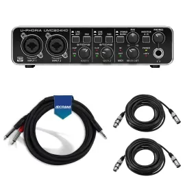 Behringer U-Phoria UMC204HD Audiophile 2x4 USB Audio/MIDI Interface with Cables