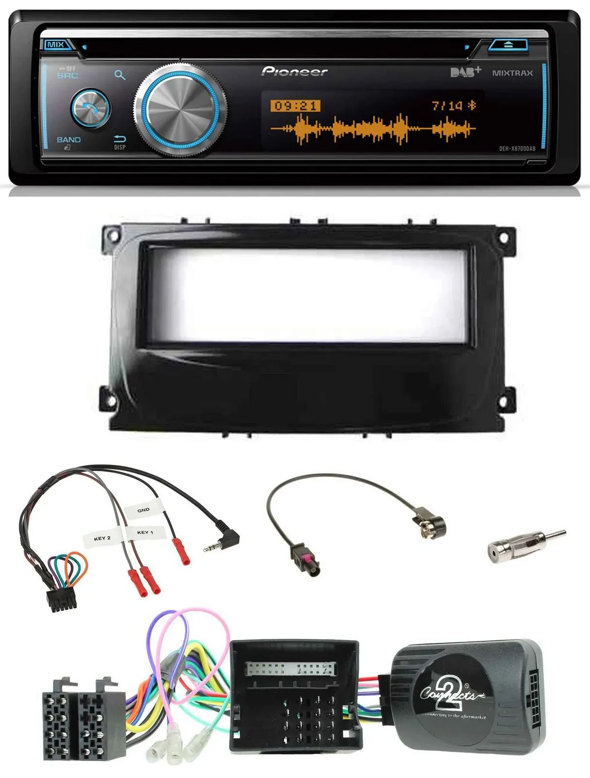 Pioneer Lenkrad DAB USB CD Bluetooth Autoradio für Ford Mondeo S-Max Can-Bus 07-
